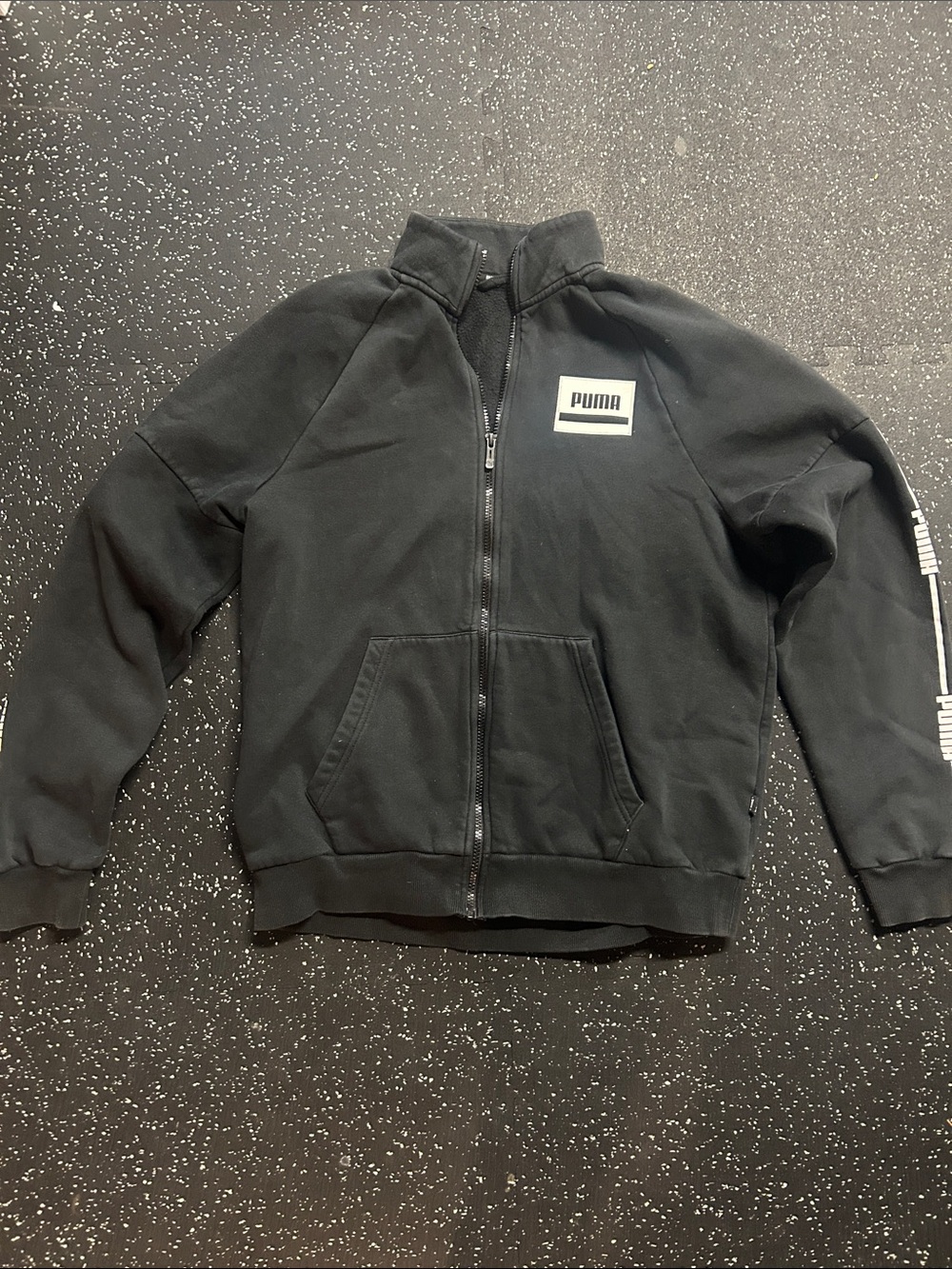 Puma Men's Black Full-Zip Track Jacket with Logo Patch